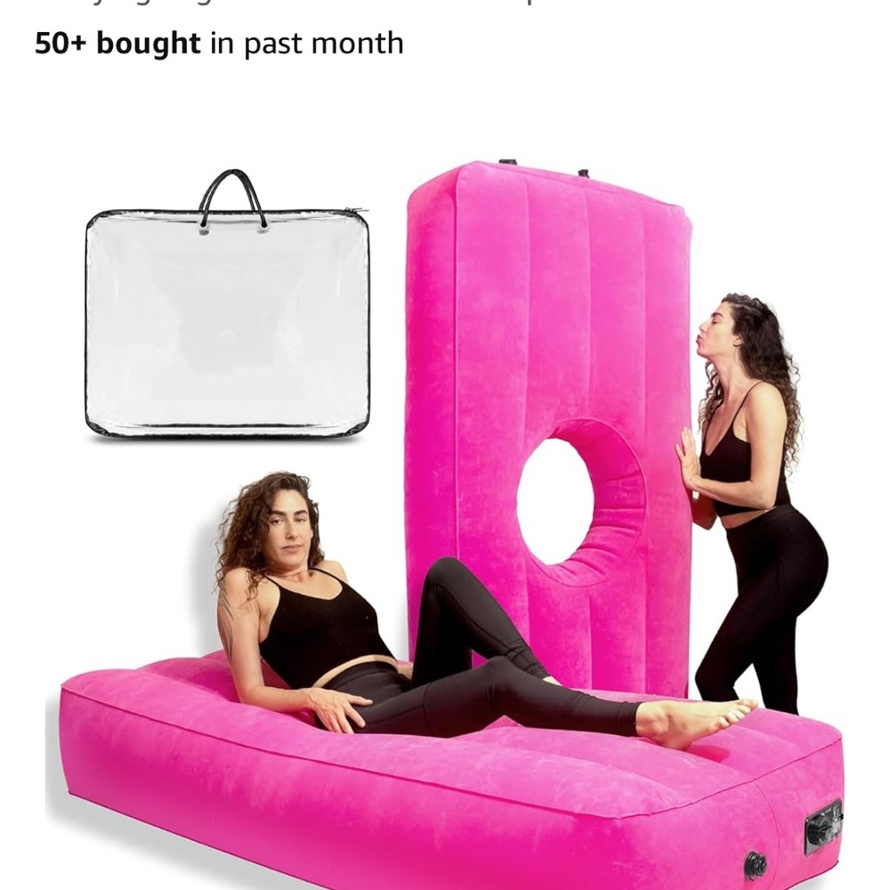 Pink BBL Bed Inflatable Lounger with Hole